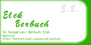 elek berbuch business card